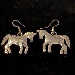 Sterling Silver Navajo Horse Earrings